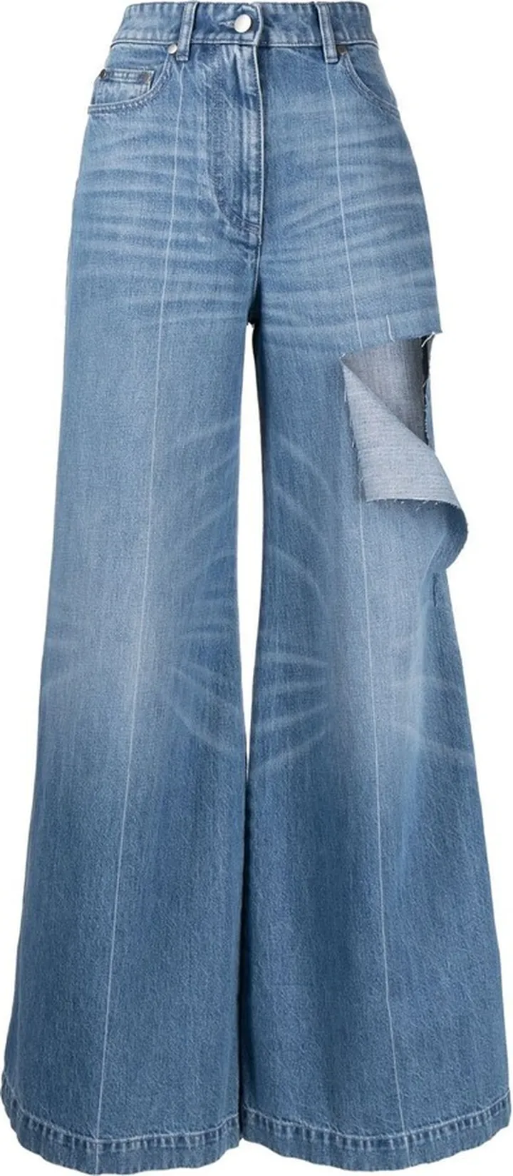 Ripped Wide-Leg Jeans