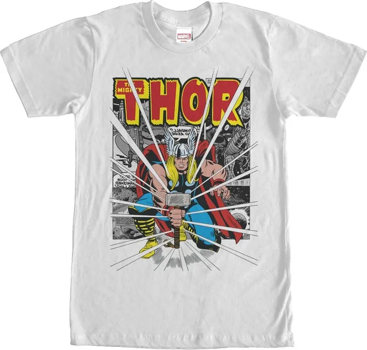 Men's Marvel Mighty Thor Blast T-Shirt - White - Small