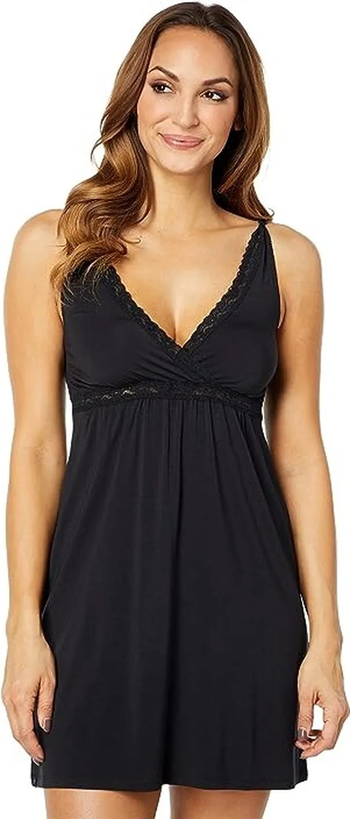 Barefoot Dreams Luxe Milk Jersey Chemise (Black) Women's Pajama