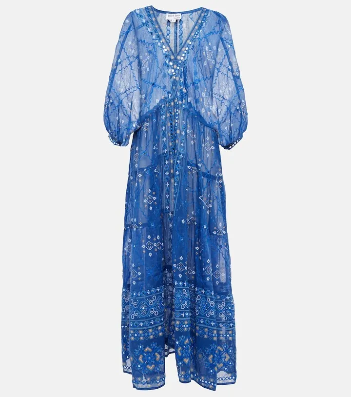Embroidered cotton maxi dress