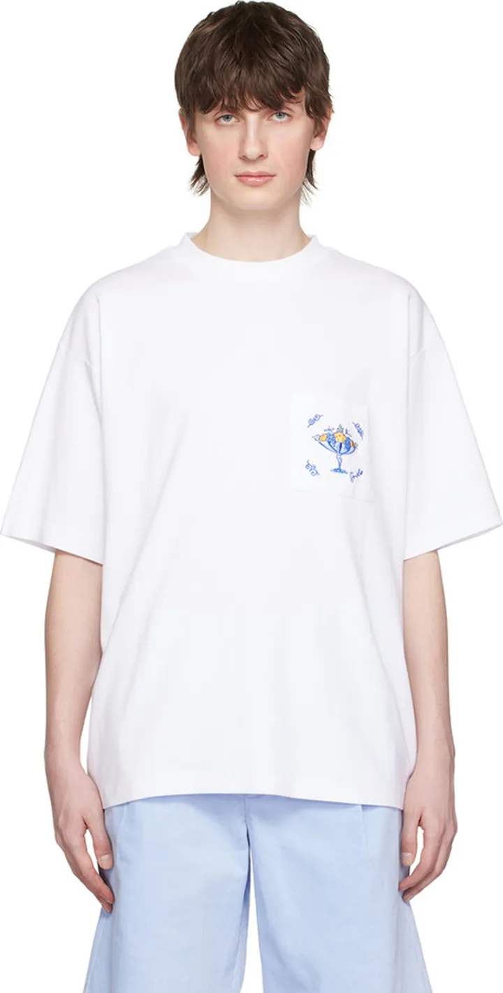 Drôle De Monsieur White 'Le T-Shirt Fruité à Poche' T-Shirt