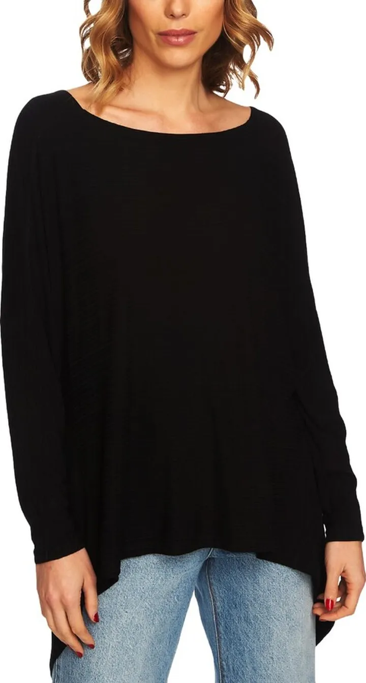 Womens Ribbed Hi-Low Tunic Top