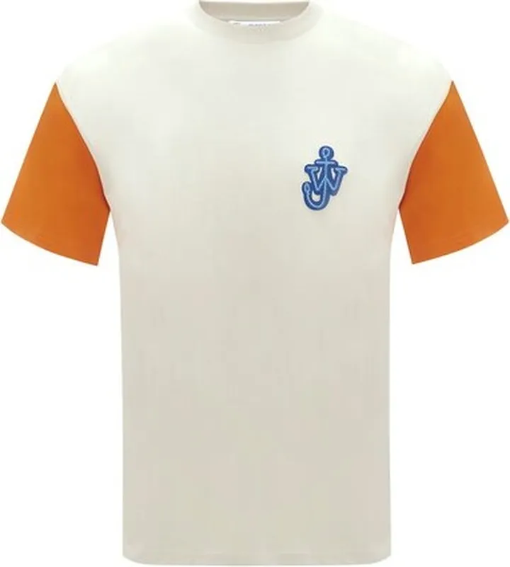 Anchor patch contrast sleeve t-shirt