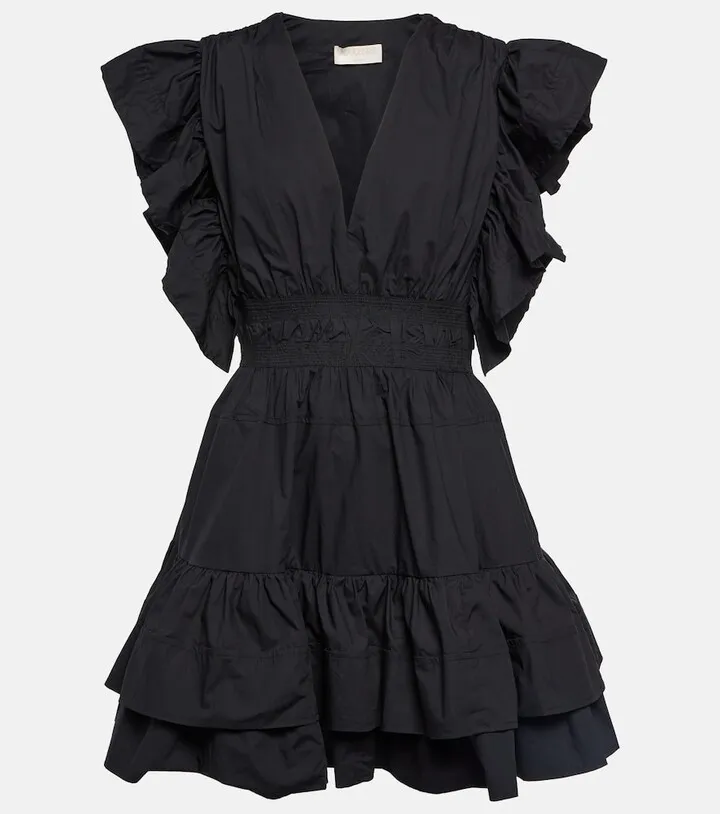 Kiri ruffle-trimmed poplin minidress