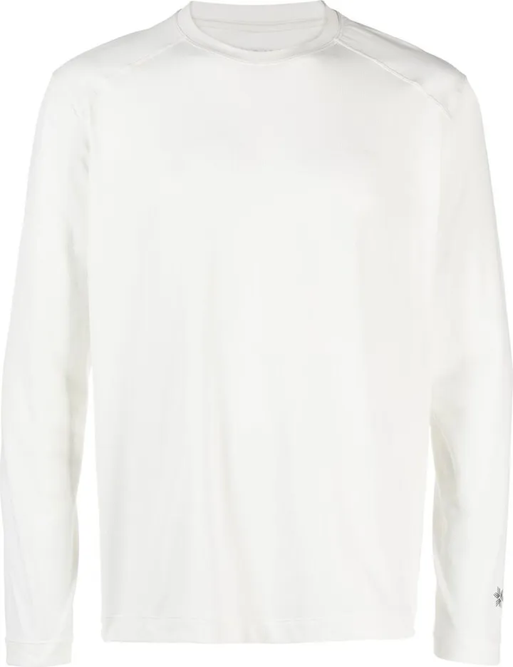 long-sleeved reflective-logo T-shirt
