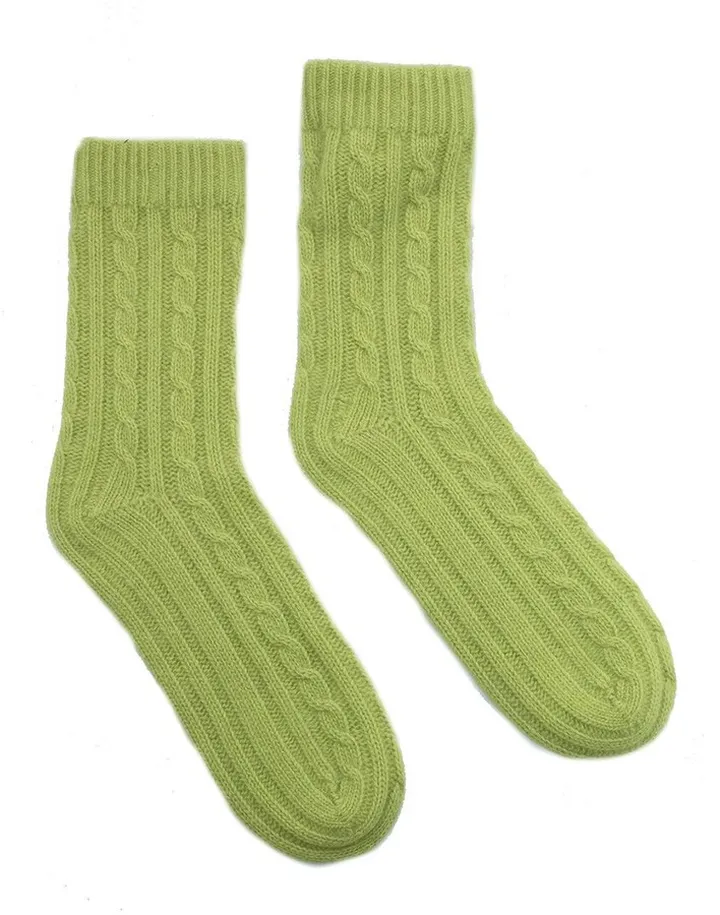 Portolano Ladies Chunky Socks With Rows Of Cables
