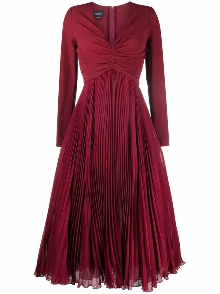pleated A-line dress