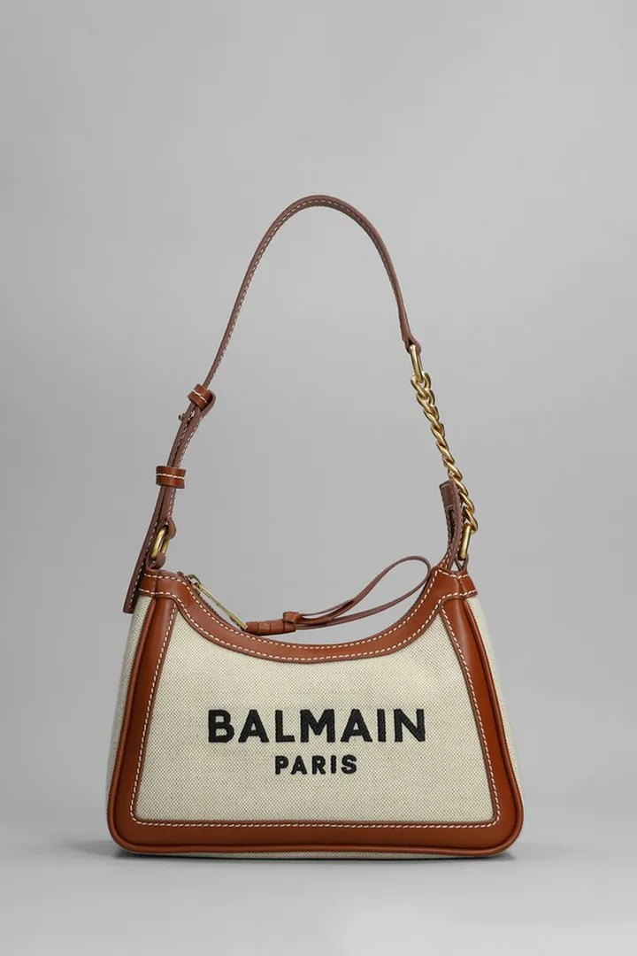 Shoulder Bag In Leather Color Canvas