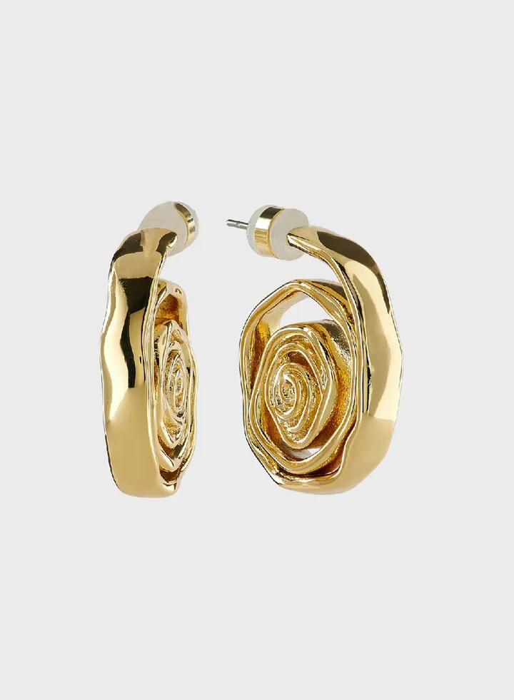 Rosette Coil Cuff Earrings
