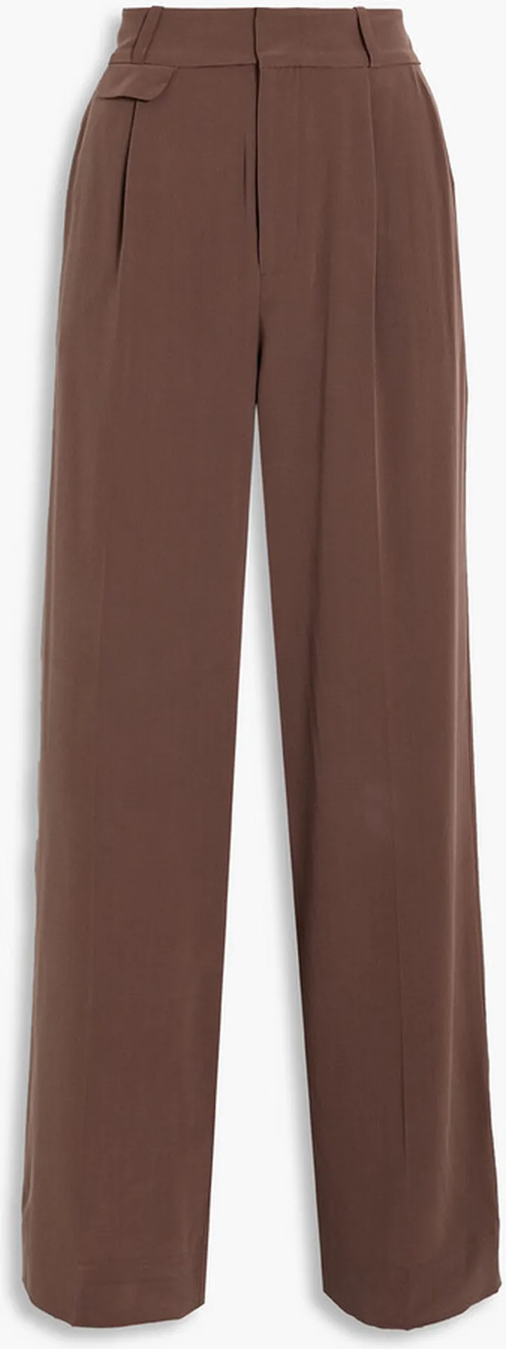 Maimon pleated washed-silk wide-leg pants