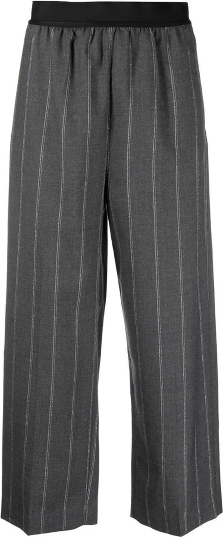 Pinstripe Cropped Wool Trousers