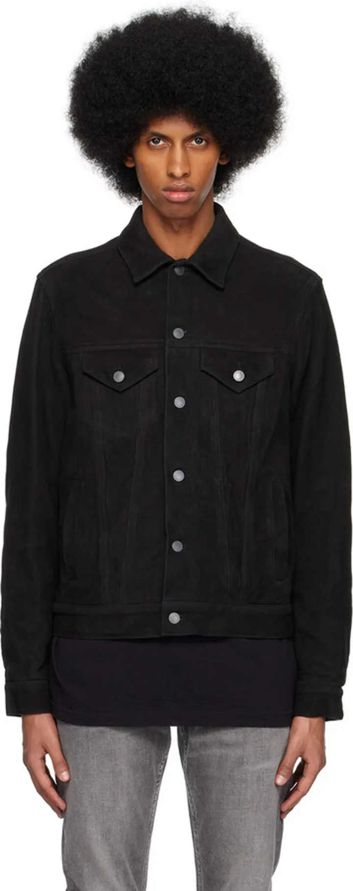 John Elliott Black Thumper Type III Leather Jacket