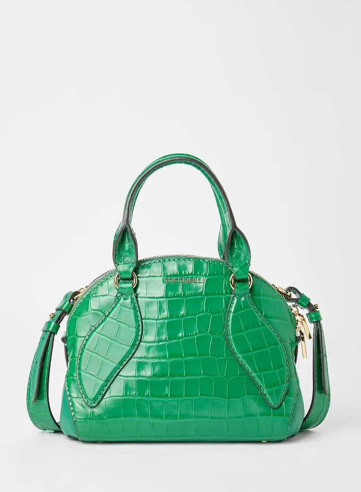 Textured Leather Crossbody Bag Green