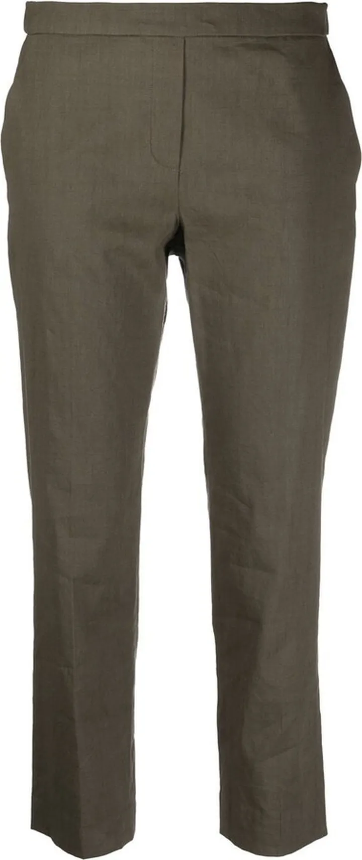 Straight-Leg Cropped Trousers
