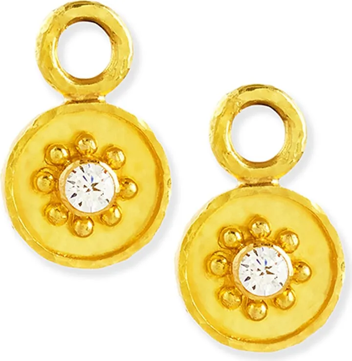 19k Gold Daisy Diamond Earring Pendants