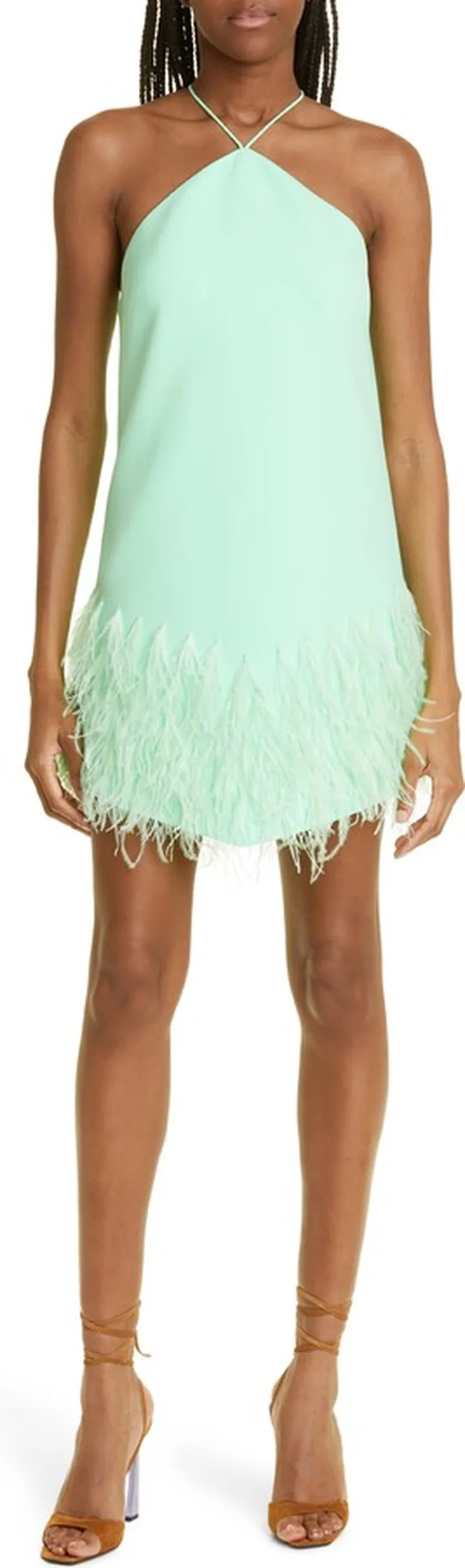 Bristal Feather Trim Shift Dress