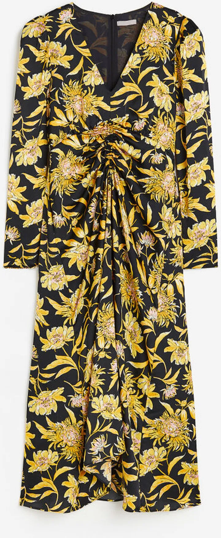 Gathered Satin Dress