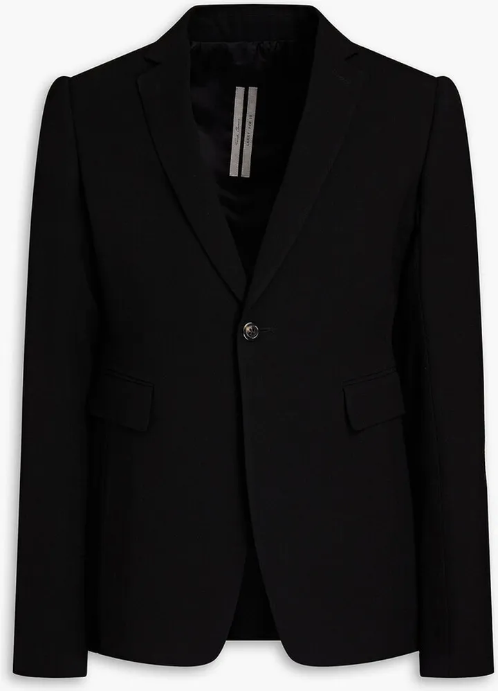 Wool-blend crepe blazer