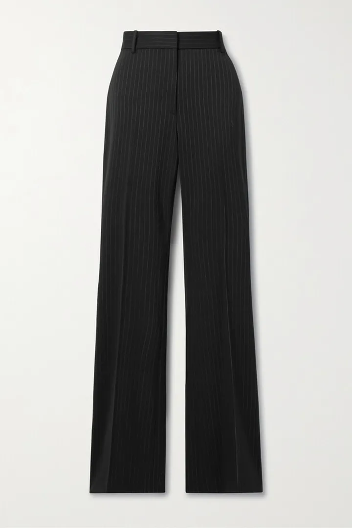 Nili Lotan - Corette Pinstriped Twill Straight-leg Pants - Black