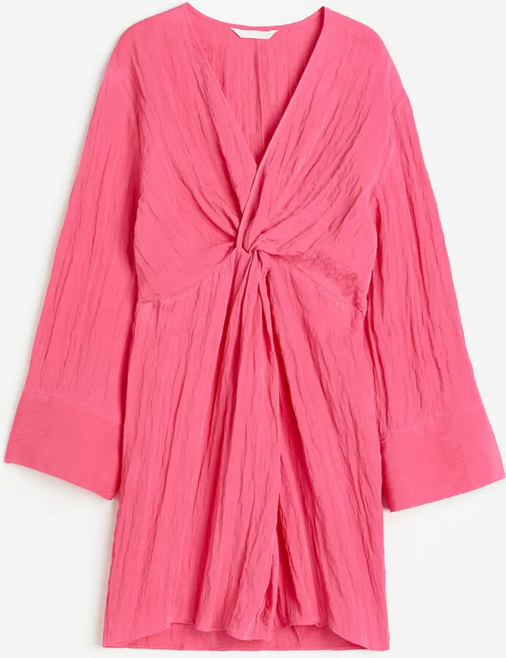 Textured-weave Knot-detail Dress