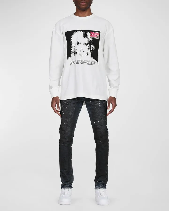 Men's Textured Graphic Crew T-Shirt