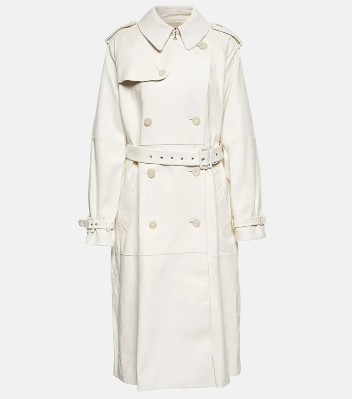 Tanner leather trench coat