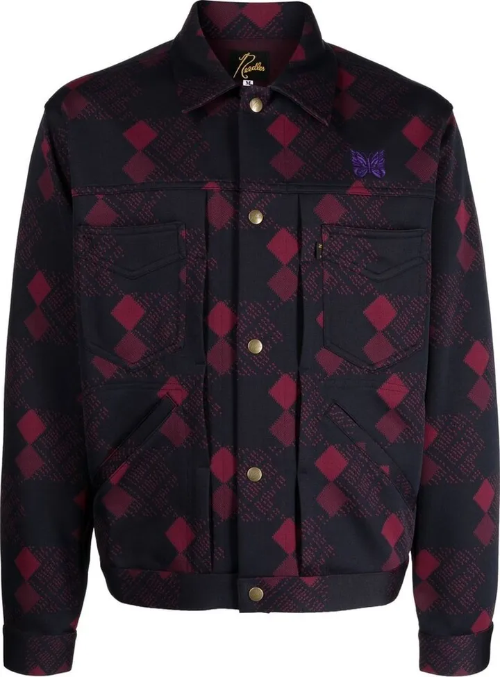 Geometric-Print Bomber Jacket