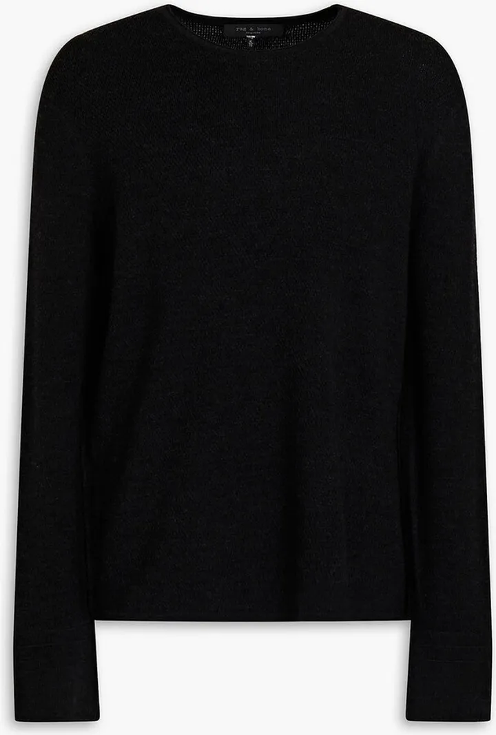 Brushed mélange wool-blend sweater