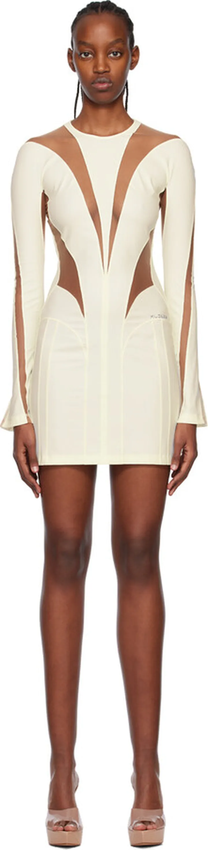 Mugler White 'Body Shaping' Minidress