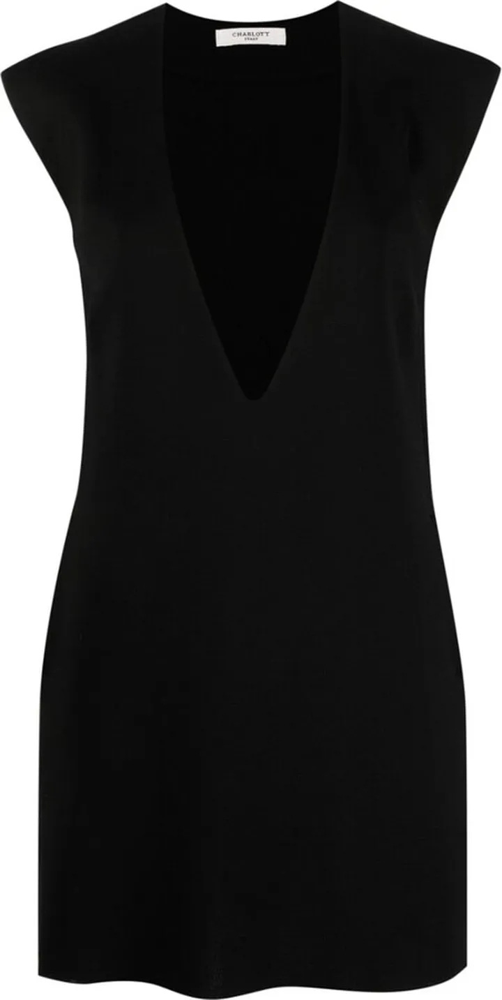 deep V-neck knit vest