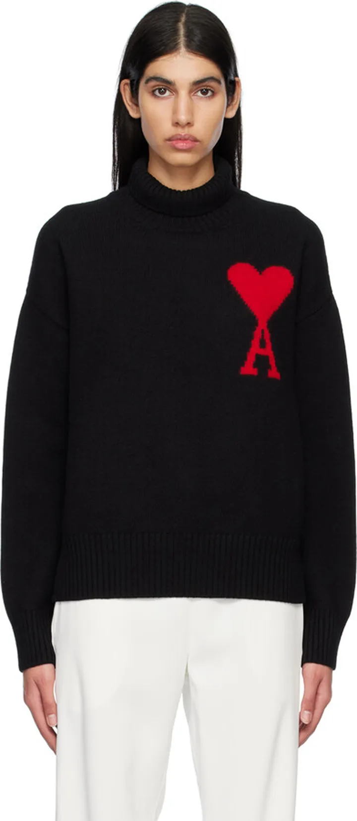 AMI Alexandre Mattiussi Black Ami de Cœur Turtleneck