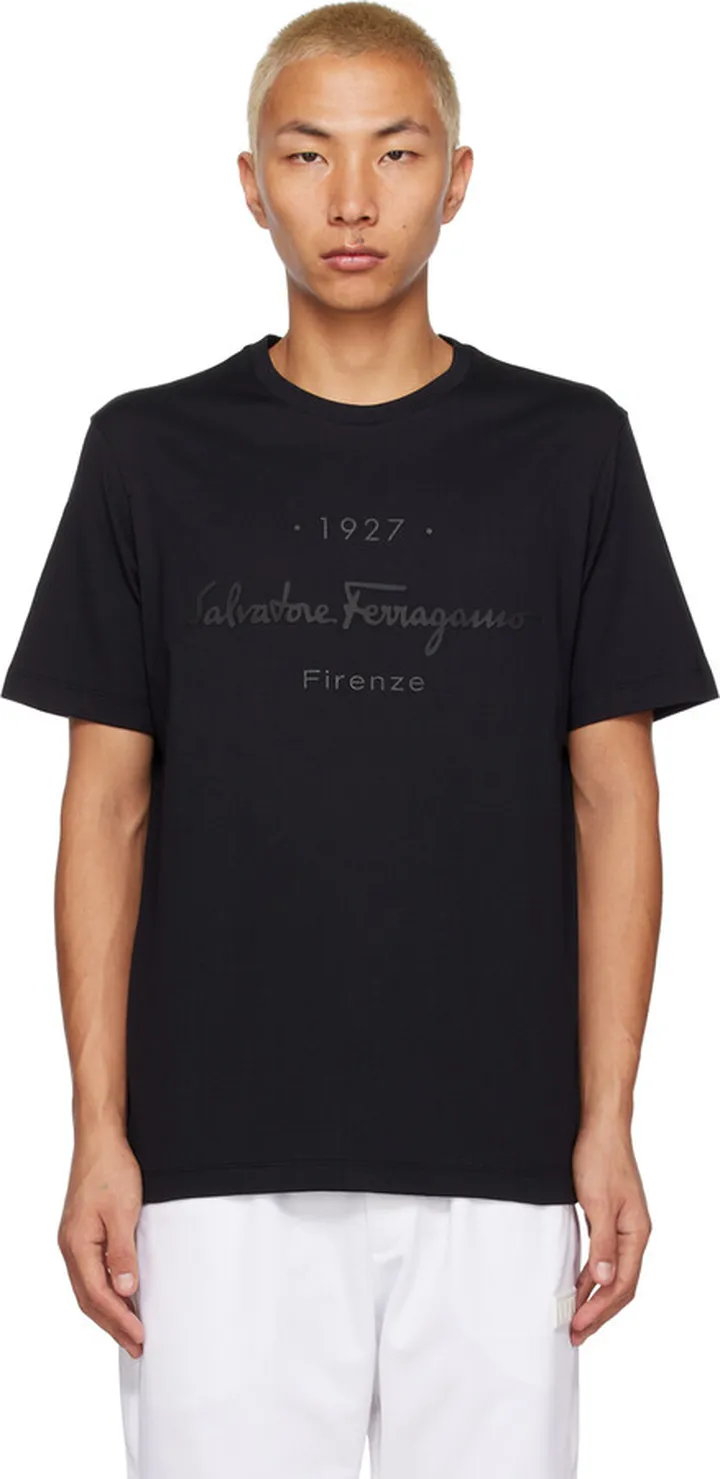 Ferragamo Black 1927 Signature T-Shirt
