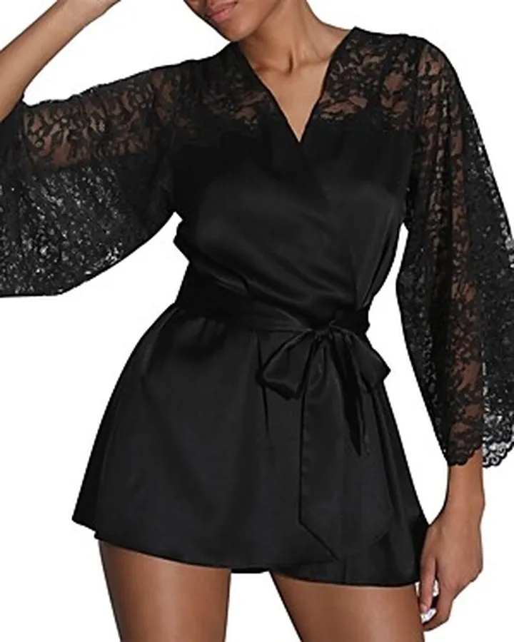 Fleur du Mal Venus Lace Angel Sleeve Robe