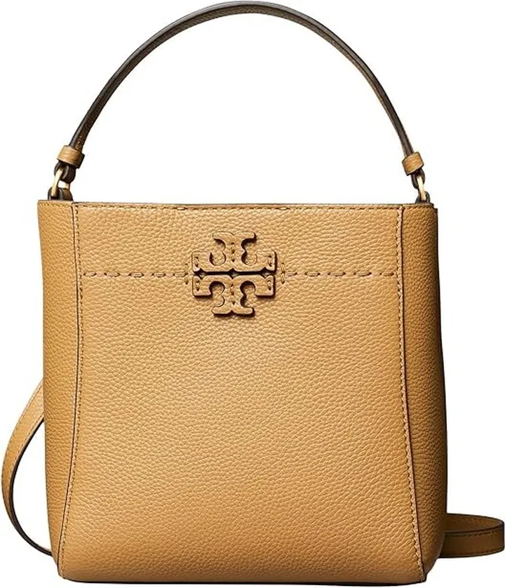 Tory Burch McGraw Small Bucket Bag (Tiramisu) Tote Handbags