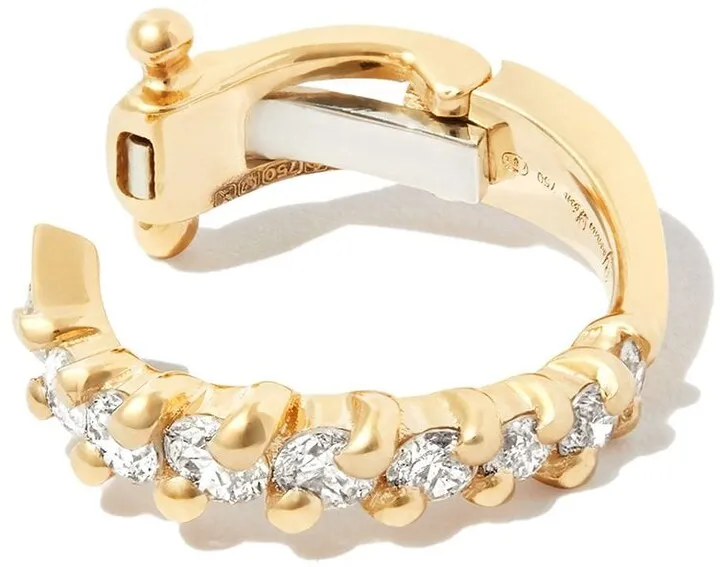 18kt Yellow Gold Diamond Hoop Earrings