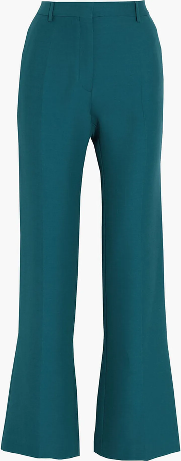 Silk and wool-blend crepe flared pants