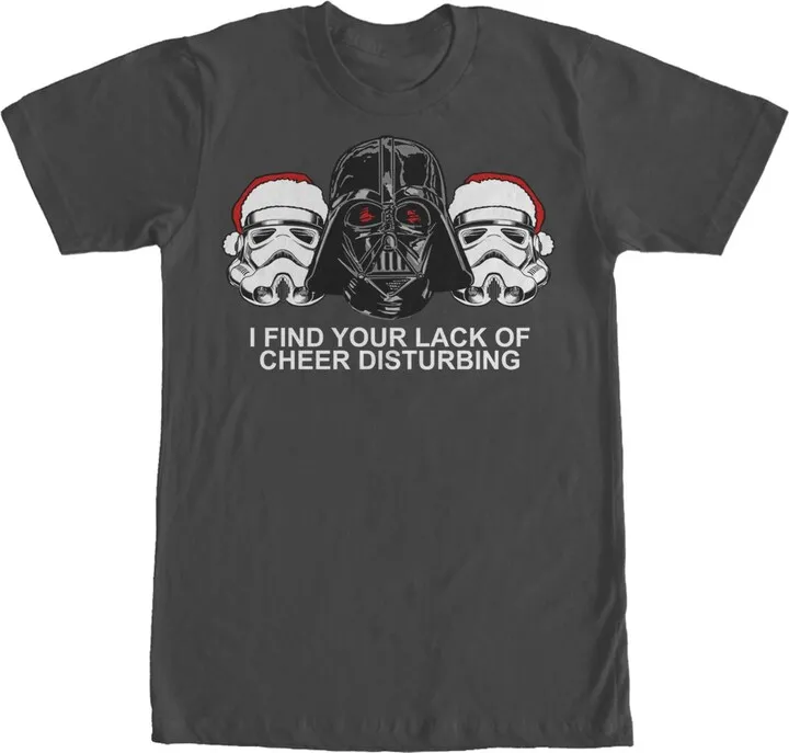 Men's Star Wars Christmas Empire Lack of Cheer Disturbing T-Shirt - Charcoal - Small
