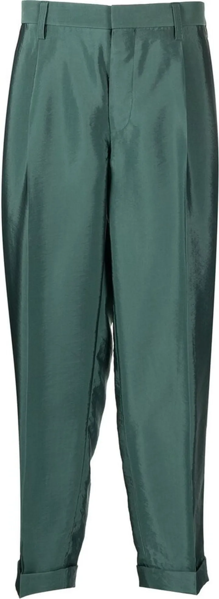 Cropped Tapered-Leg Suit Trousers