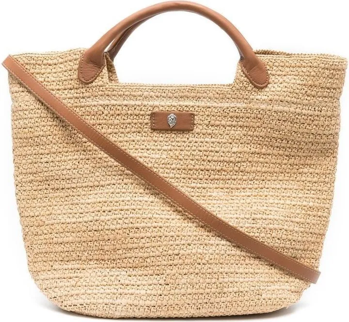 Raffia-Woven Tote Bag