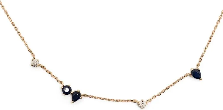 14K Yellow Gold Premier Amigos Sapphire And Diamond Necklace