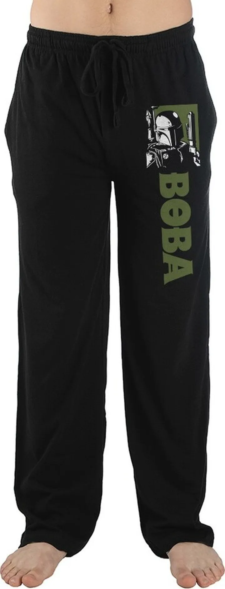Star Wars Movie Series Boba Character Mens Black Sleep Pajama Pants-S