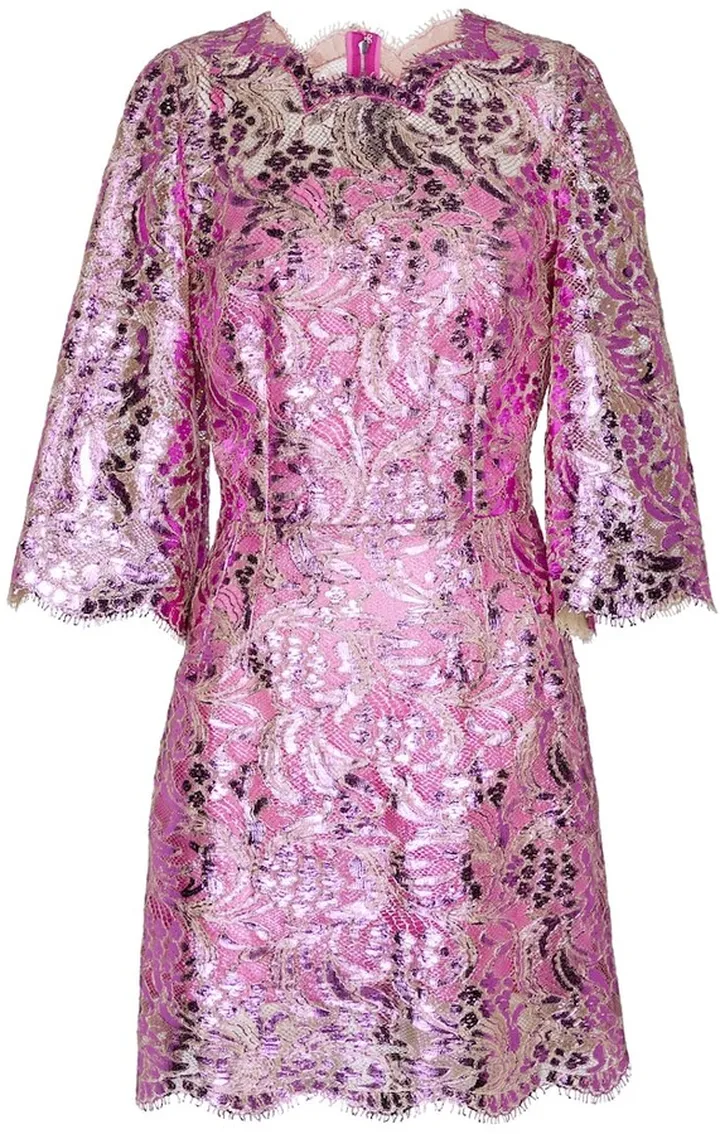 Laminated lace minidress