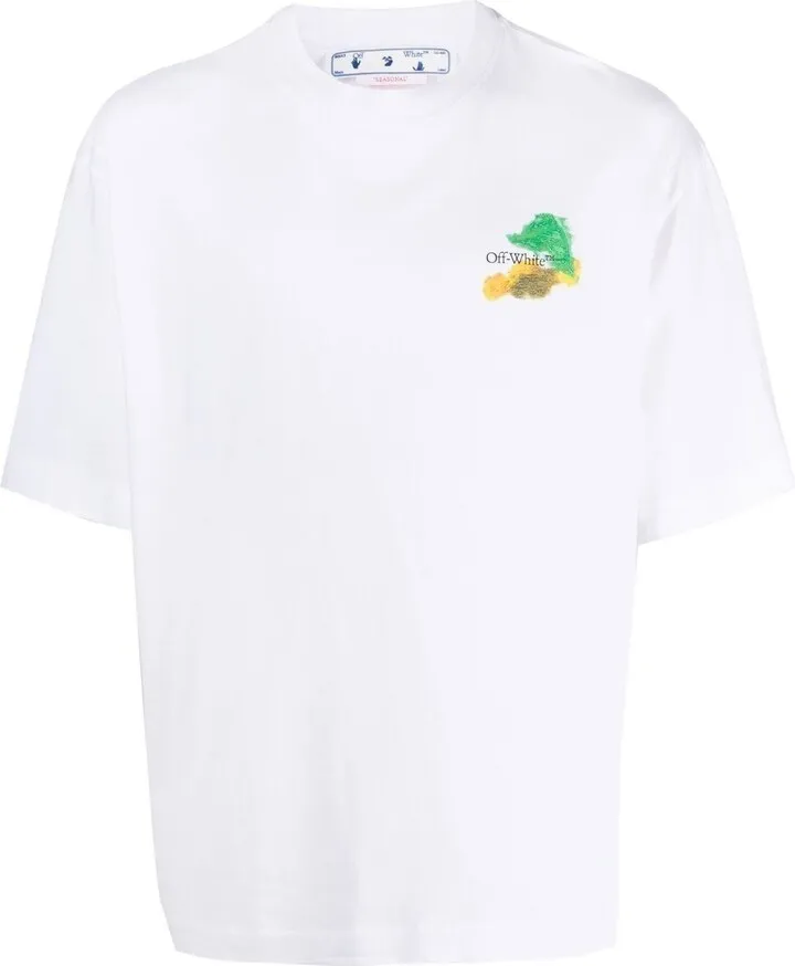 White Brush Arr Over T-Shirt