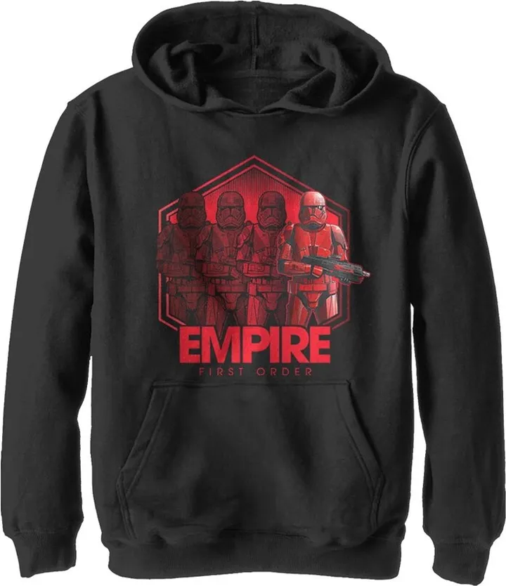 Boy's Star Wars: The Rise of Skywalker Sith Trooper Reflection Pull Over Hoodie - Black - Medium