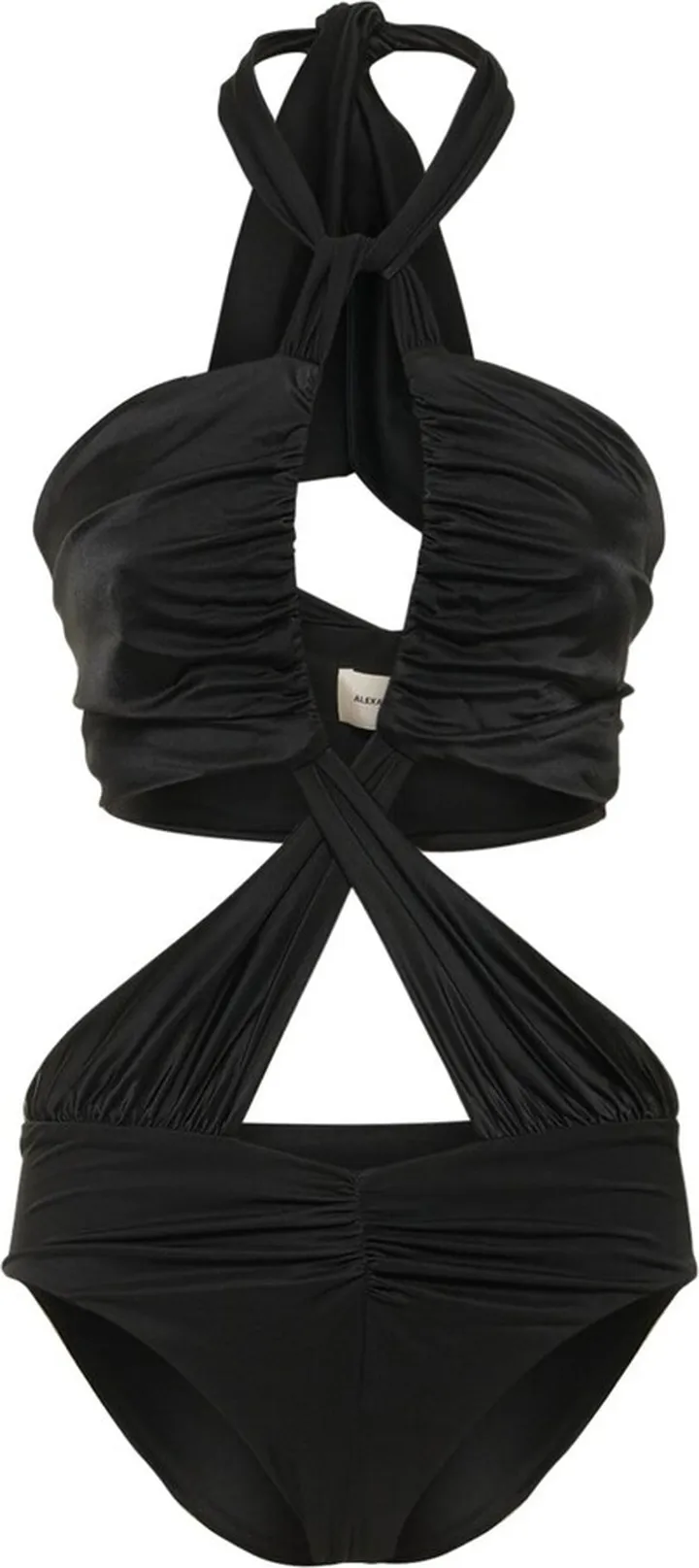 Cutout halter jersey bodysuit
