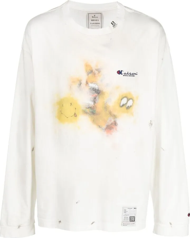 graphic-print longsleeved T-shirt