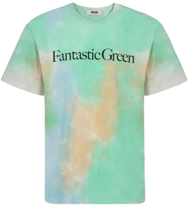 MSGM Tie-Dyed Crewneck T-Shirt