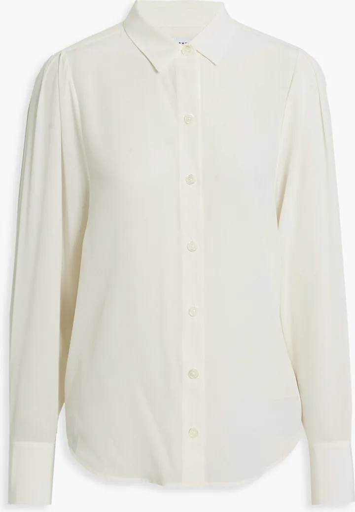 Shanton pleated washed-silk shirt