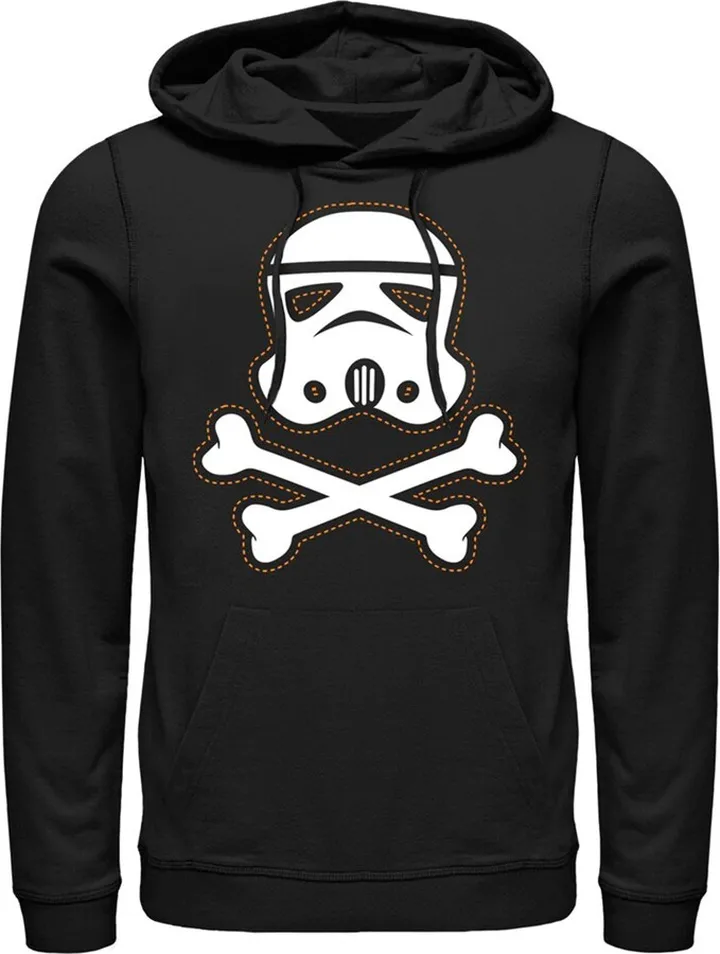 Men's Star Wars Halloween Stormtrooper Crossbones Pull Over Hoodie - Black - Large