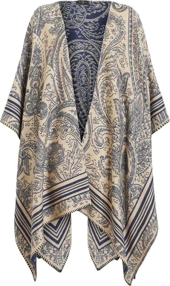 Neutral Paisley Print Cape